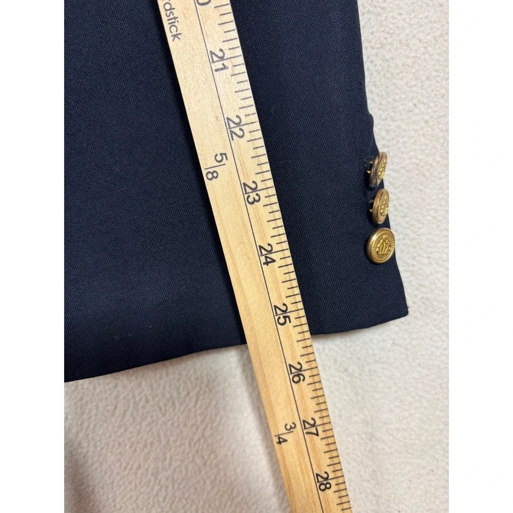 Brooks Brothers Classic Navy Wool Blazer with Gold Buttons